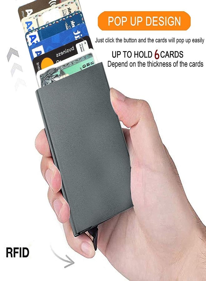 Stealodeal Grey Smart Minimalist Slim RFID Blocking Credit Card Holder Pop Up Wallet for Men & Women - Image 4